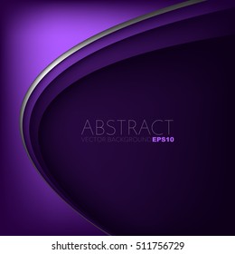 Purple curve line vector background with silver line and space for text and message design