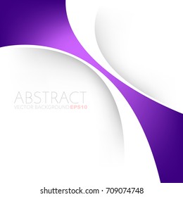 Purple curve line vector background on white space for presentation background design