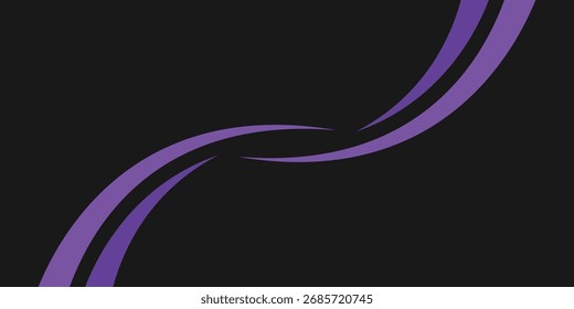 Purple curved line background with circles. Business and technology banner template 