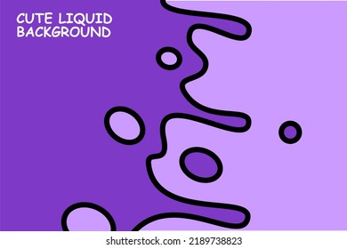 Fondo morado lindo con estilo cómico, fondo líquido fluido divertido, vectores de dibujos animados Ilustración, onda linda, fondo cómico con onda, fondo líquido fluido