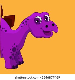 purple cute dinosaur with long neck