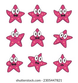 Purple Cute Starfish Cartoon Illustration