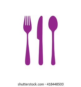Purple cutlery set vector illustration
