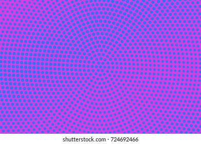 Purple and cyan halftone vector background. Colorful neon banner template. Centered dotted pattern. Diagonal dotted gradient. Pop art surface design. Vibrant halftone texture. Abstract background tile