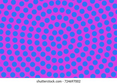 Purple and cyan halftone vector background. Colorful neon banner template. Round dotted pattern. Centered dotted ornament. Pop art surface design. Vibrant halftone texture. Abstract background tile
