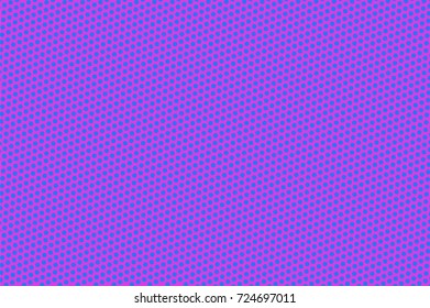 Purple and cyan halftone vector background. Colorful neon banner template. Smooth dotted pattern. Horizontal dotted gradient. Pop art surface design. Vibrant halftone texture. Abstract background tile