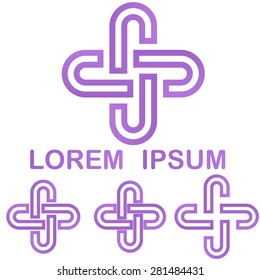Purple cycle logo design template set