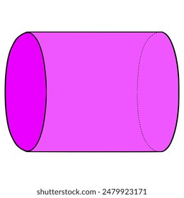 purple cylinder illustration hand drawn isolated vector
