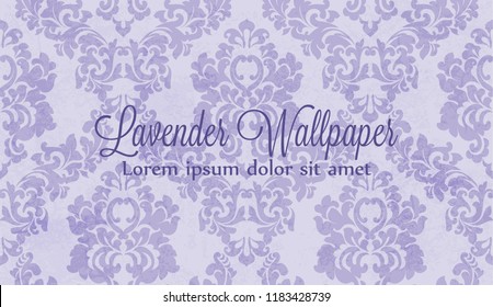 Purple Damask ornament pattern Vector. Royal decor. Imperial background. trendy color textures