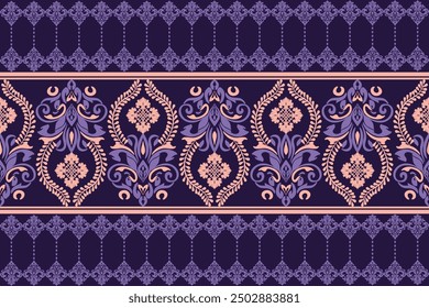 Patrón transparente de Vector damasco púrpura. Ideal para la tela y la materia textil, el Fondo de pantalla, el embalaje o cualquier idea deseada.