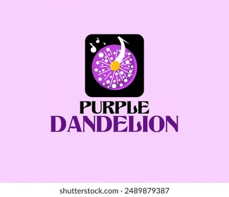 Purple Dandelion Music Brand Editable Logo.