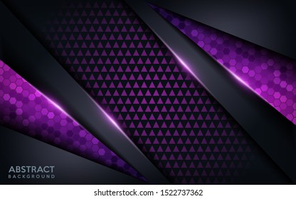 Purple dark abstract modern futuristic background. Overlap modern background