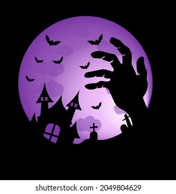 purple dark background silhouette halloween