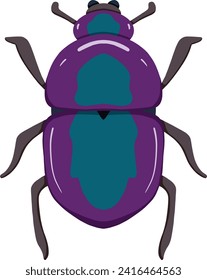 Purple and Dark Blue Beetle Illustration	
Illustration