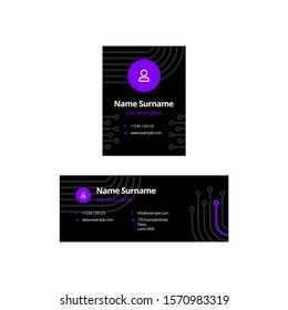 Purple Dark Vector Illustration Of Corporate Email Signature Design