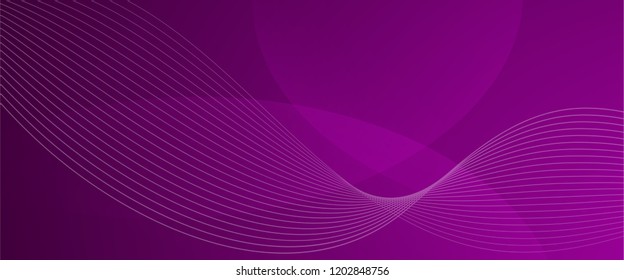 Purple dark vector template with lines, curve. Smooth shape illustration in gradient style. Textured wave pattern with vibrant color for backgrounds.