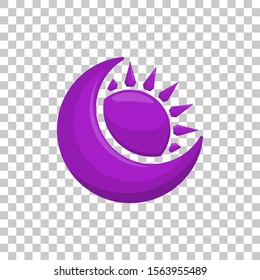 Purple Darkness Eclipse Element Icon Cartoon for Role Playing Games