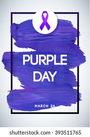 Purple day global day of epilepsy awareness. Stroke Violet Vector Illustration White Background. Perfect for badges, banners, ads, flyers, social campaign, charity events on epilepsy problem.