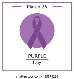 Purple Day, March 26. Vector illustration for you design, card, banner, poster and calendar