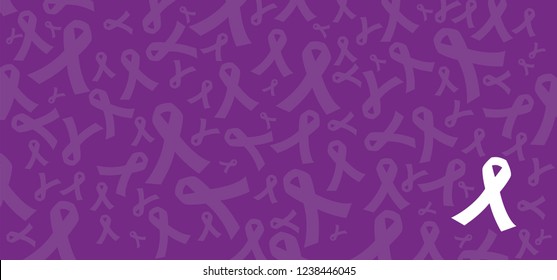 Purple day ribbon or month awareness. World epilepsy, alzheimer or lupus day. people living with down, pancreatic fibromyalgia syndrome against. Vector cancer, alzheimer's day. Dementia ribbon.