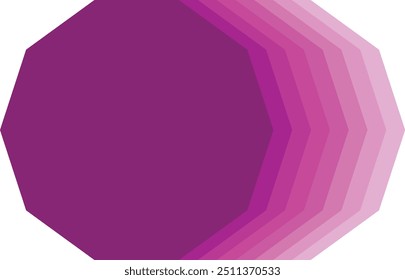 purple decagon monochrome color vector illustration, isolated on white background.