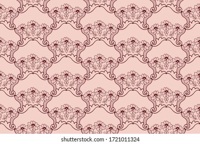 purple decorative floral pattern on a pink background