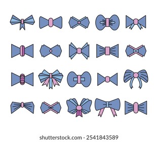 Ilustración decorativa púrpura de la cinta y del sistema del Vector de la pajarita