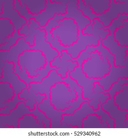 Purple decorative seamless pattern background in maze style. Equable mosaic repeatable backdrop. Bright, graphic design for carpet, fabric, web or other purpose. Modern decor.