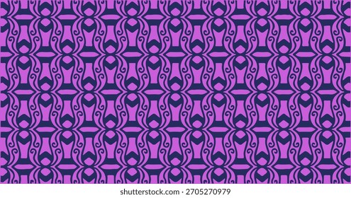 Purple decorative seamless pattern with ornate symmetrical motifs creating a detailed repeating texture.