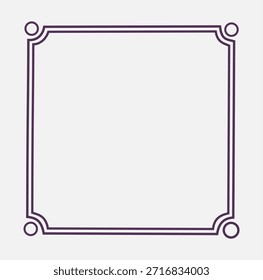 Purple Decorative Square Frame Border