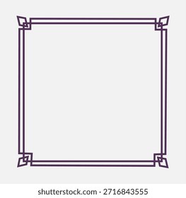 Purple Decorative Square Frame Border