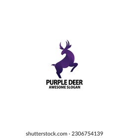 purple deer logo design gradient colorful