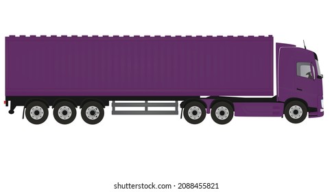 Purple  delivery truck. vector illustration