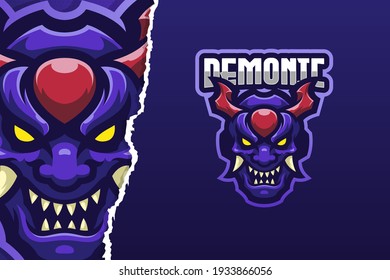 Purple Demon E-sport Game Logo Template