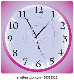 Purple desktop clock, vector art
