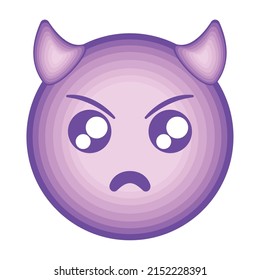 Purple Devil Emoji Design Over White