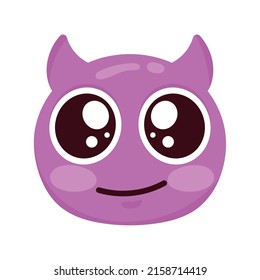 Purple Devil Emoji Face Character Icon