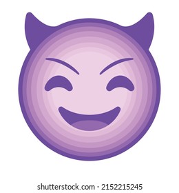 Purple Devil Emoji Over White