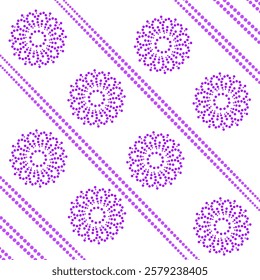 Purple Diagonal Floral Design Pattern. Can be used as a pattern for fabric, wallpaper, gift wrap, curtains, carpet, cushion, embroidery, background, card, covers, tiles, laminates etc.