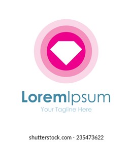 Purple diamond cut shape gem stone concept elements icon logo