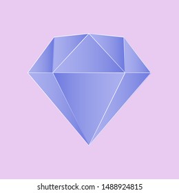 Purple Diamond Flat Design vector illustration Diamond icon and Logo 