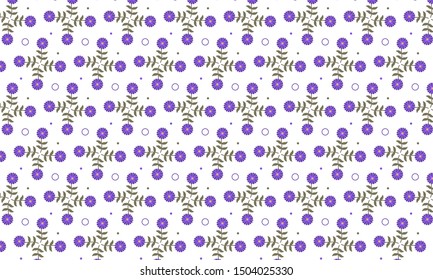 Purple Dianthus Flower with Dots Square Pattern Background