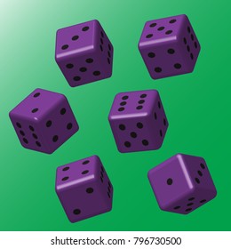 Purple Dice with Black Points