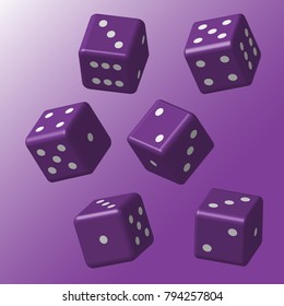 Purple Dice with White Points