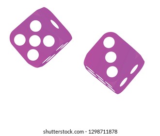 Purple dices. vector illustration