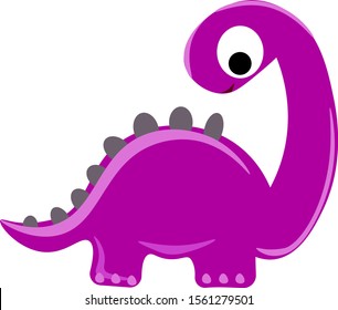 Purple dinosaur, illustration, vector on white background.