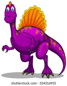 Purple dinosaur with sharp claws illustration