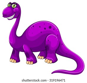 Purple dinosaur standing alone illustration