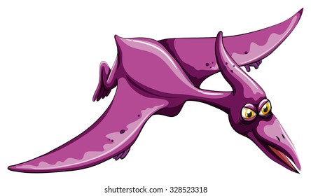 Purple dinosaur with wings illustration