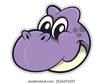 Purple Dinosaurs Head cartoon characters. Best for sticker, logo, and mascot with prehistoric themes for kids